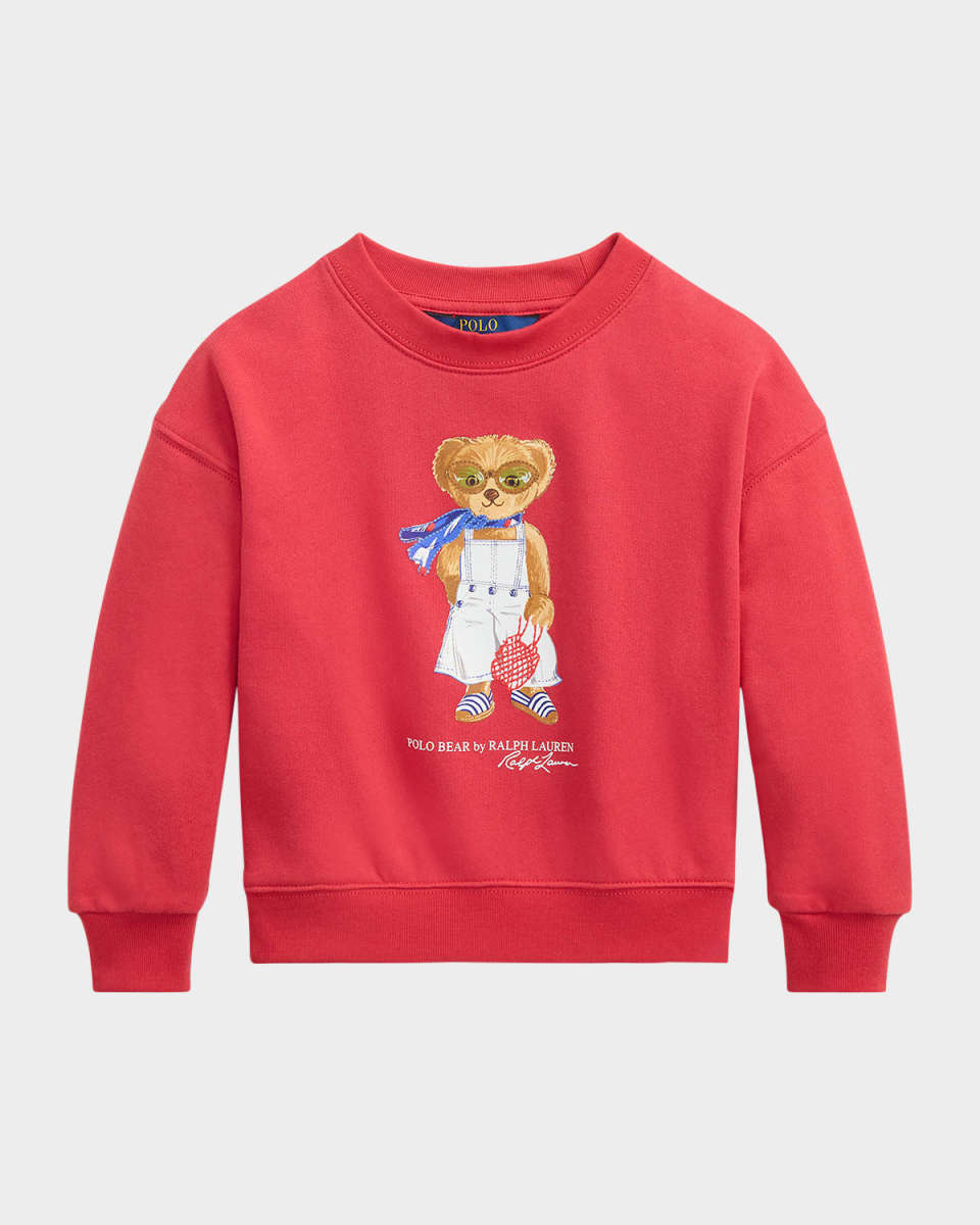 Girl's Polo Bear Terry Sweatshirt, Size 2-6X